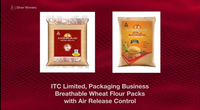 Packaging business breathable wheat flour packs with air release control